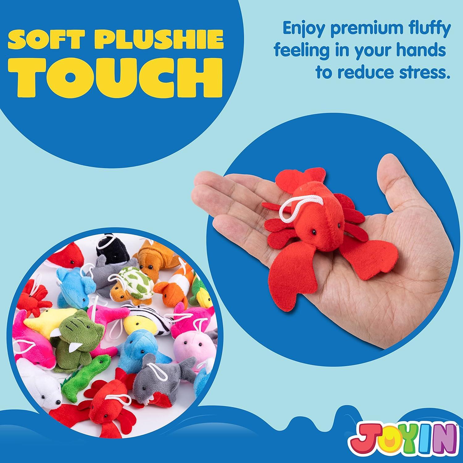 JOYIN 24 Stück Mini-Meerestier-Plüschtiere - Meerestier-Geschenkpack für Kinderfeste