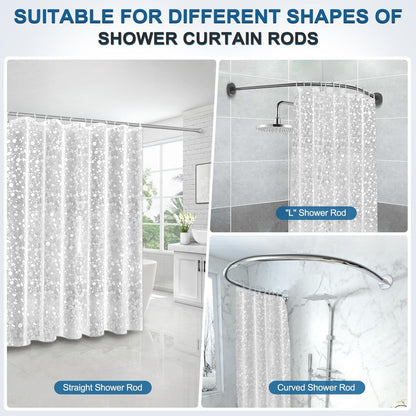 Duschvorhang 180x180 cm Eva Badevorhang Anti-schimmel Wasserdicht 3D