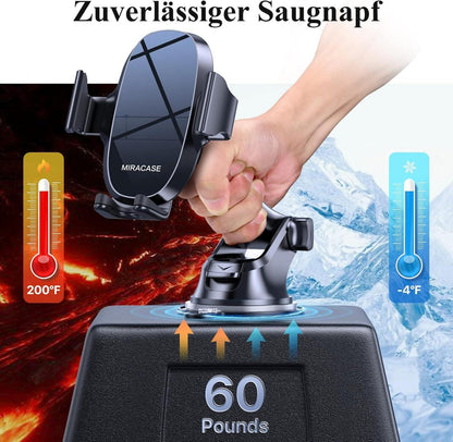 Universal Handyhalterung Auto mit starkem Saugnapf - Schwarz