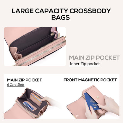 Kleine Damen Umhängetasche Crossbody Handy in Lederoptik