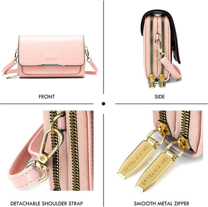 Kleine PU Leder Damen Handy Umhängetasche Crossbody Schultertasche Strandtuch