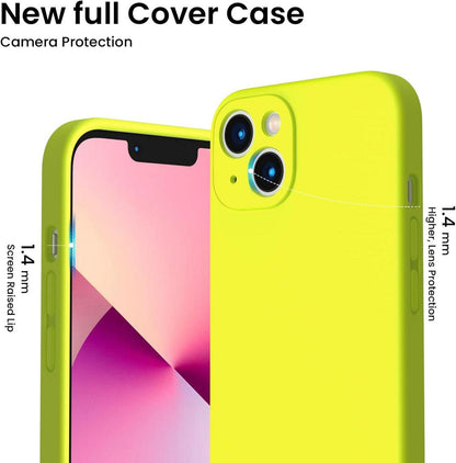 iPhone 13 Hülle Silikon Case Schutzfolie Rundumschutz Fluoreszierendes Grün