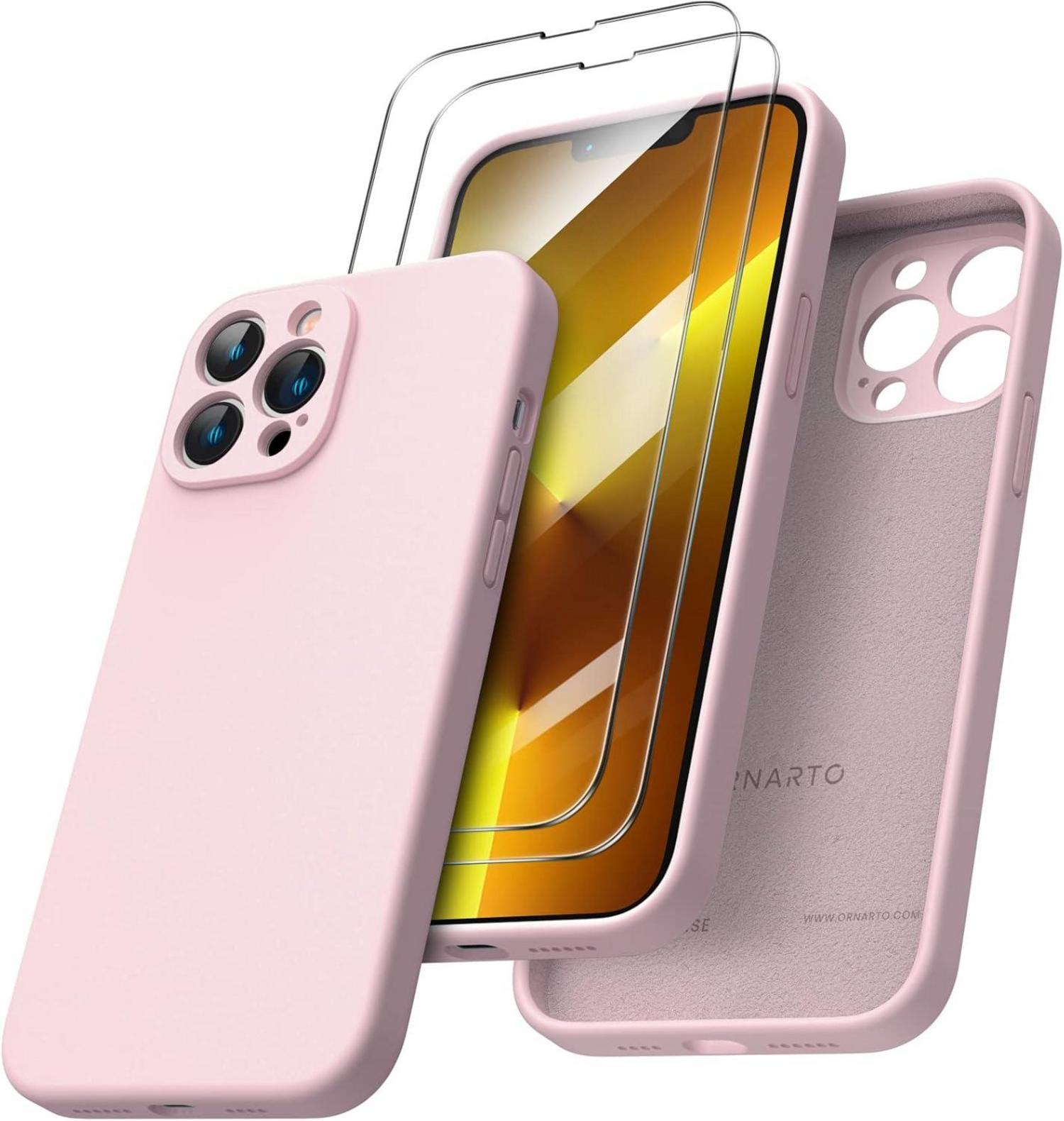 iPhone 13 Pro Max Hülle mit Schutzfolie Silikon Gel Case stoßfest in