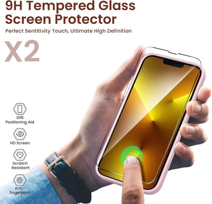ORNARTO iPhone 13 Pro Max Hülle + 2 Schutzfolien Silikon Gel Case stoßfest