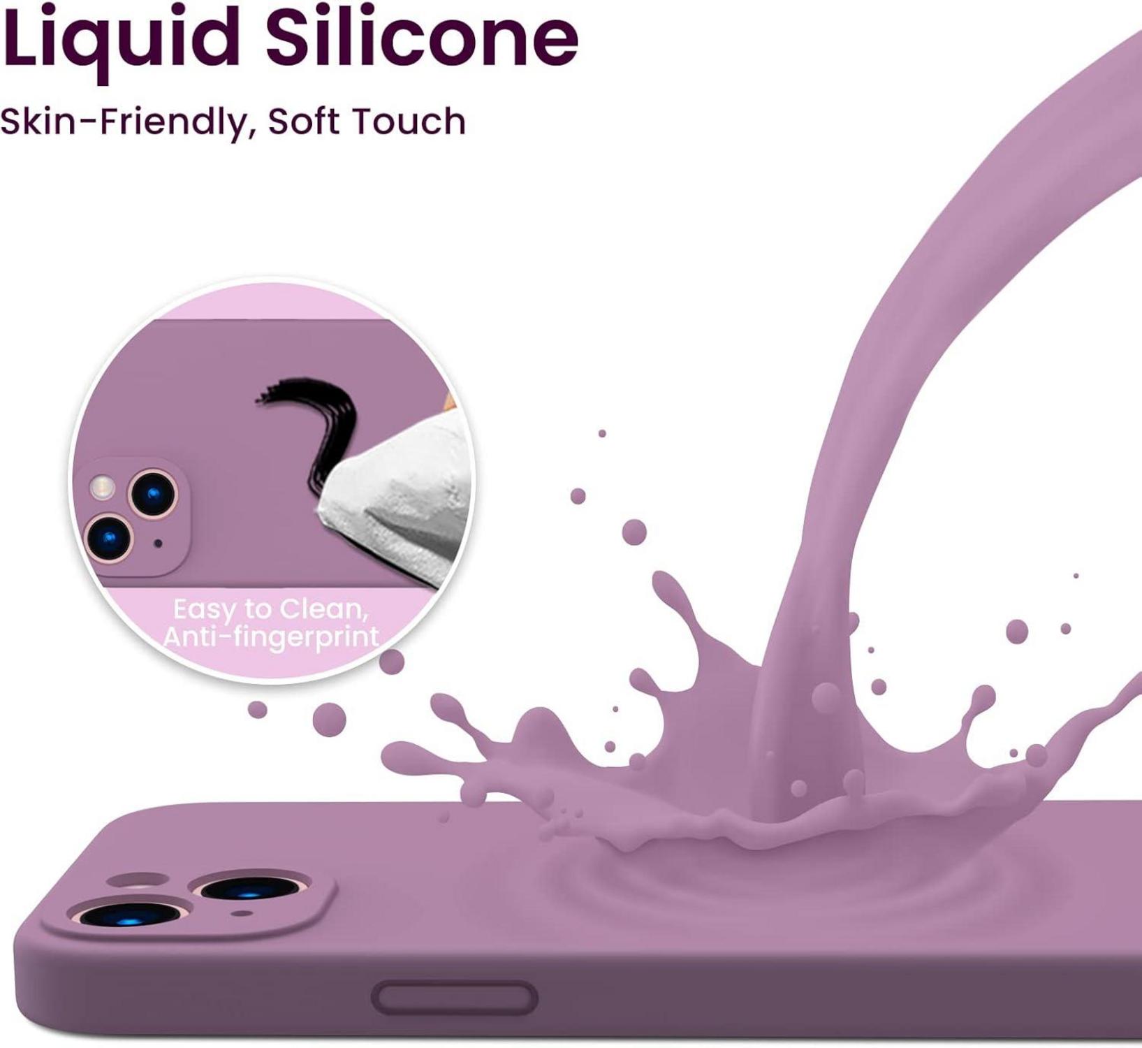 iPhone 13 Hülle Schutzhülle Silikon Gel Rundumschutz Lila Flieder