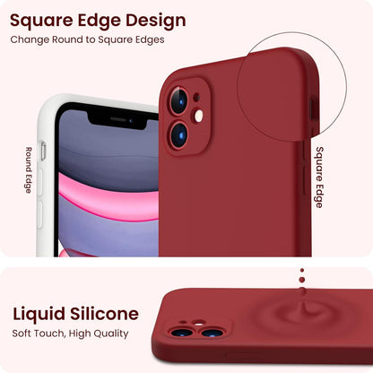 iPhone 11 Hülle + Schutzfolie, Silikon Gel Case Eckige Kante