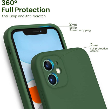 iPhone 11 Hülle mit Schutzfolie und Silikon Gel Case Kleegrün