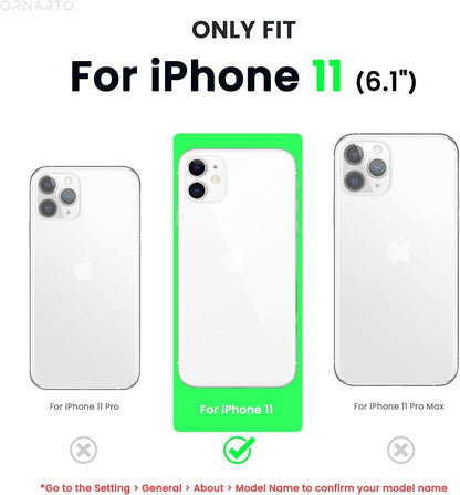 ORNARTO iPhone 11 Hülle mit Schutzfolie Silikon Case Eckige