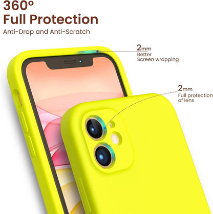ORNARTO iPhone 11 Hülle mit Schutzfolie - Silikon Case fluo. Grün
