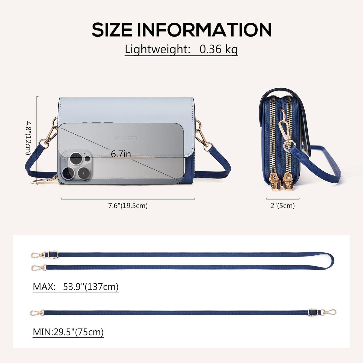 Kleine PU Leder Umhängetasche mit Kartenschlitz Marineblau