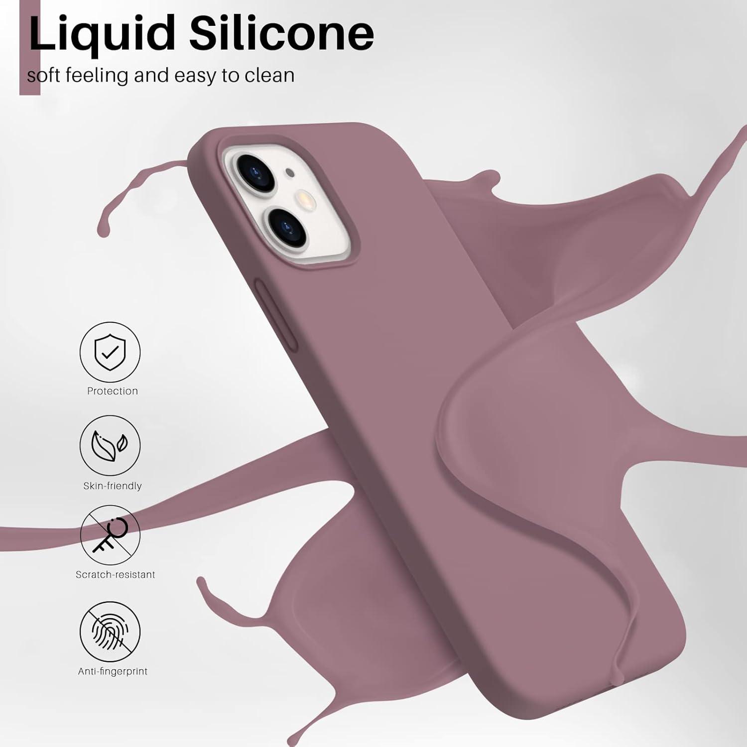 Flüssig Silikon Hülle für iPhone 12 Pro 6,1 Zoll - Lila