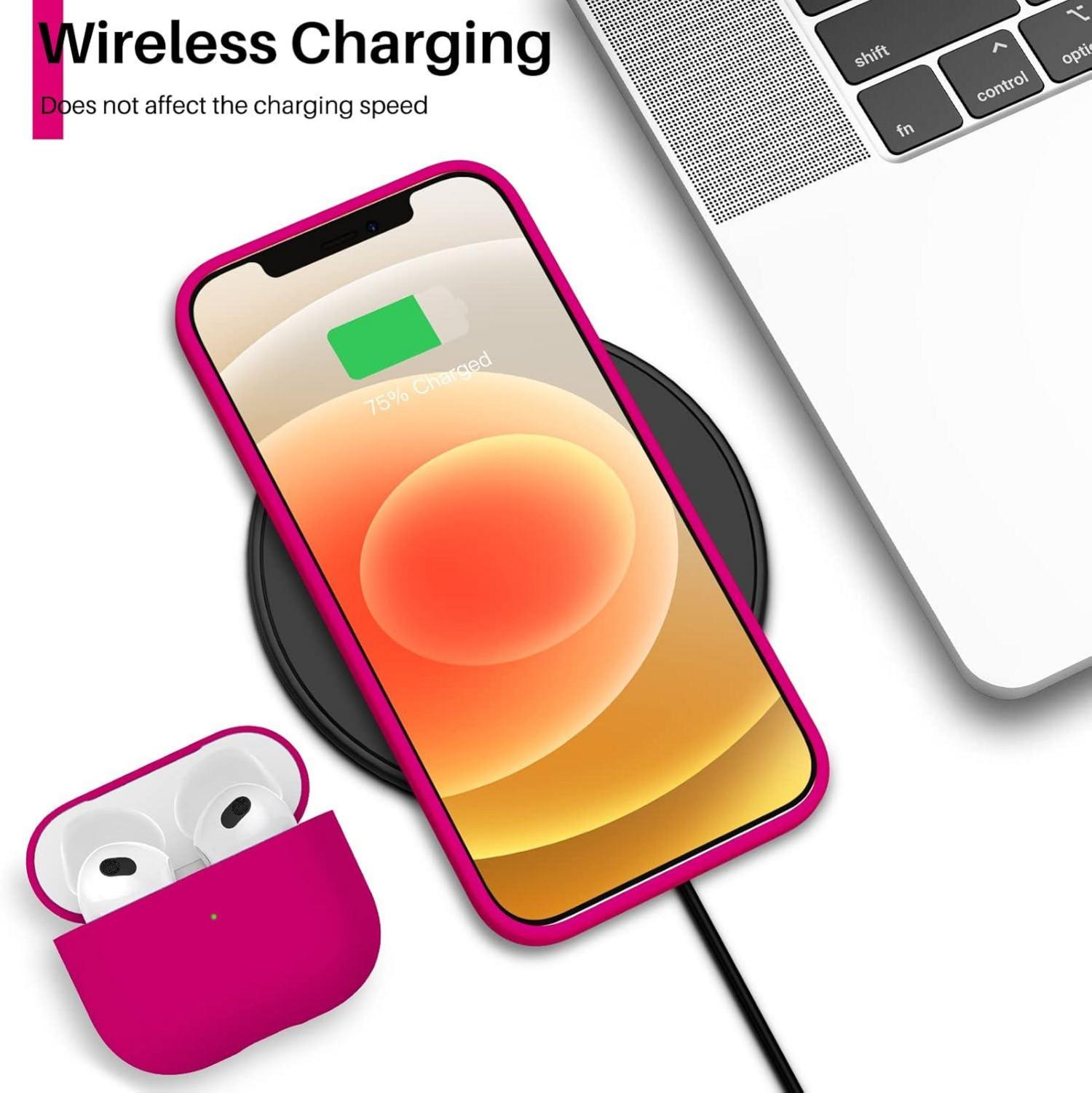 Silikon Case Hülle für iPhone 12 | 12 Pro 6,1 Vollschutz Flüssig Leuchtend Rosa