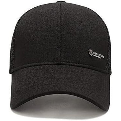 Herren Baseball Cap Sommer Mesh Atmungsaktiv, Verstellbar Schwarz