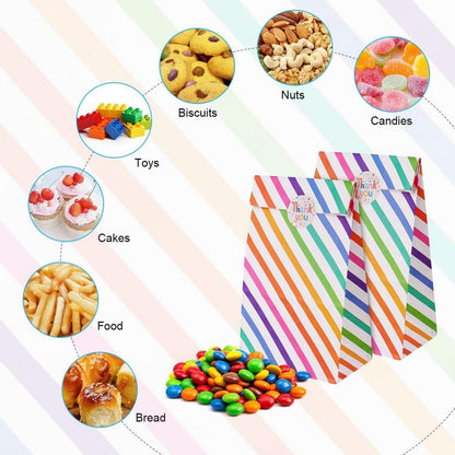 18 Stück Papiertüten mit Aufkleber, Kindergeburtstag Mädchen, Geschenktüten 24 cm Candy Tüten