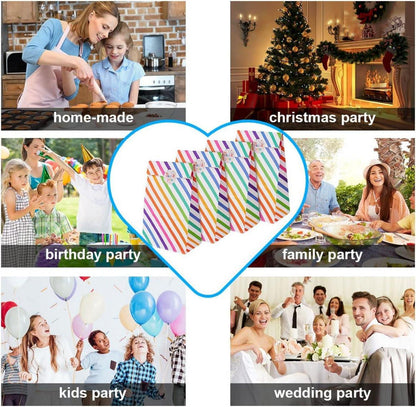 18 Stück Papiertüten mit Aufkleber, Kindergeburtstag Mädchen, Geschenktüten 24 cm Candy Tüten