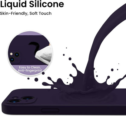 Schutzhülle für iPhone 13 mit Schutzfolie, flüssiges Silikon