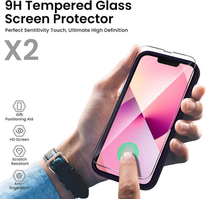 iPhone 13 Hülle Schutzfolie Silikon Gel Case Rundumschutz Dunkelviolett