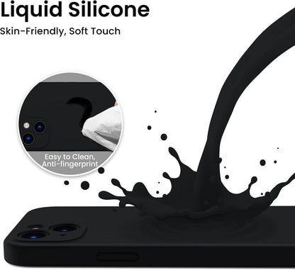 iPhone 13 Hülle mit 2x Schutzfolie Silikon Gel Case Schwarz