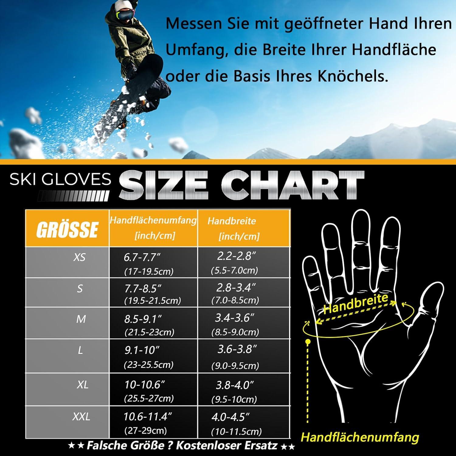Winterhandschuhe -30°F 3M Thinsulate Wasserdicht Touchscreen Herren