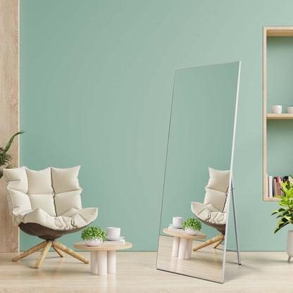 Großer Standspiegel 165x60cm mit weißem Rahmen – Ganzkörper Spiegel