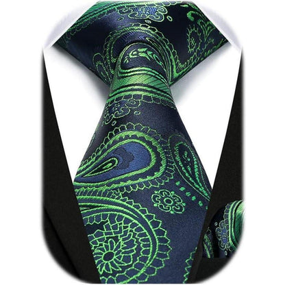 Herren Paisley Krawatte Einstecktuch Set Hochzeit Party