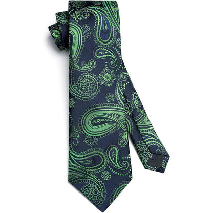Herren Paisley Krawatte Einstecktuch Set Hochzeit Party