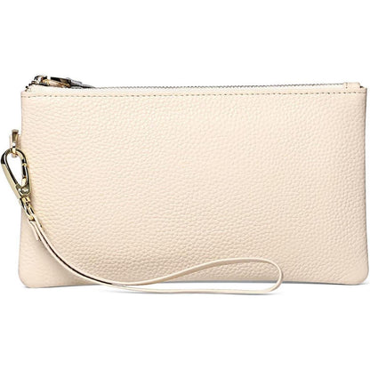 SENDEFN Damen RFID Handtasche Clutch Geldbörse Beige