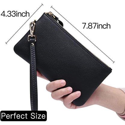 SENDEFN Damen RFID Schutz Clutch Geldbörse Leder Handtasche