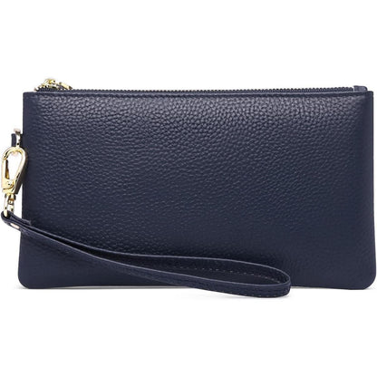 RFID Damen Handtasche Echtes Leder Clutch Münzfach Blau