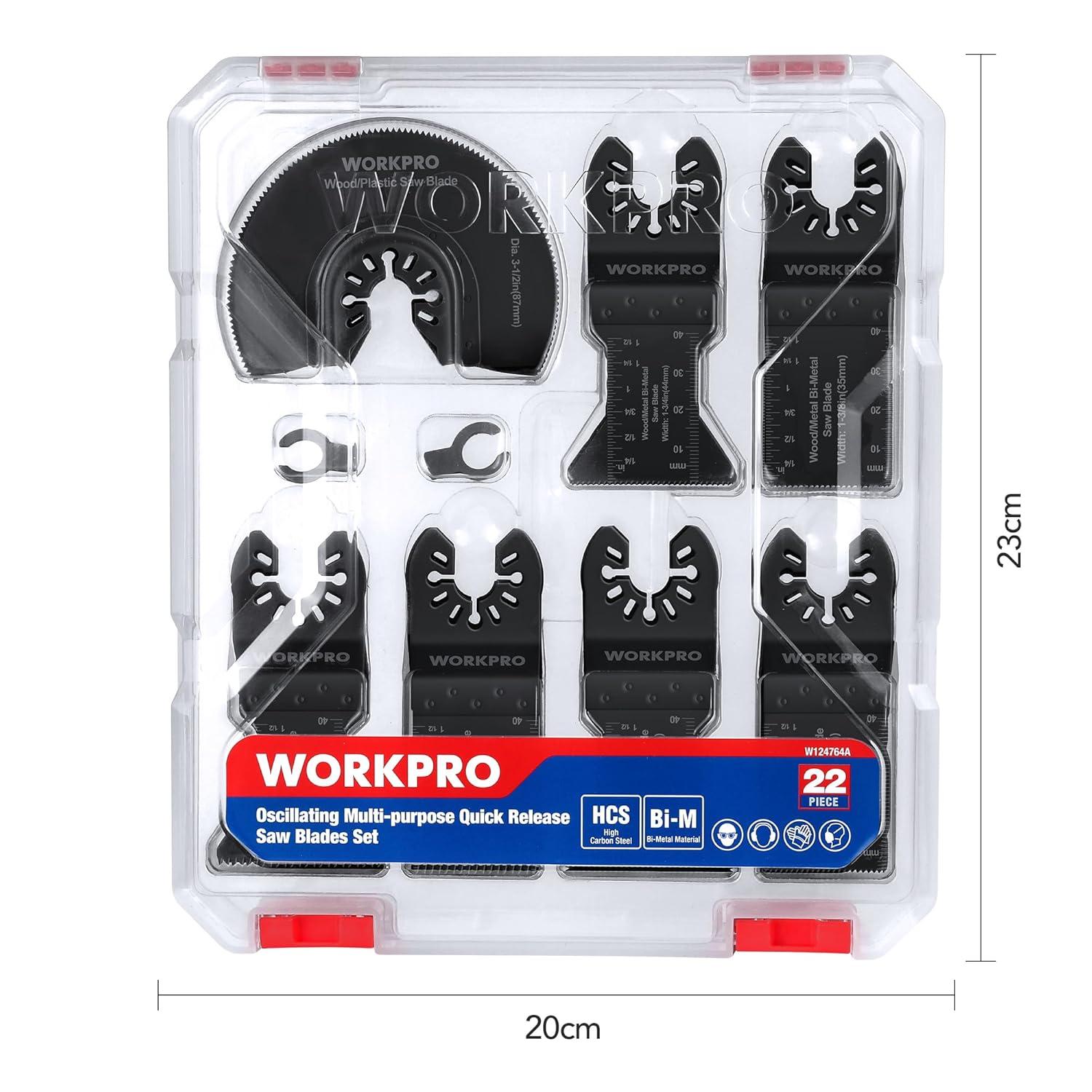 WORKPRO Multitool Sägeblätter Set 22tlg. Zubehör Holz Metall
