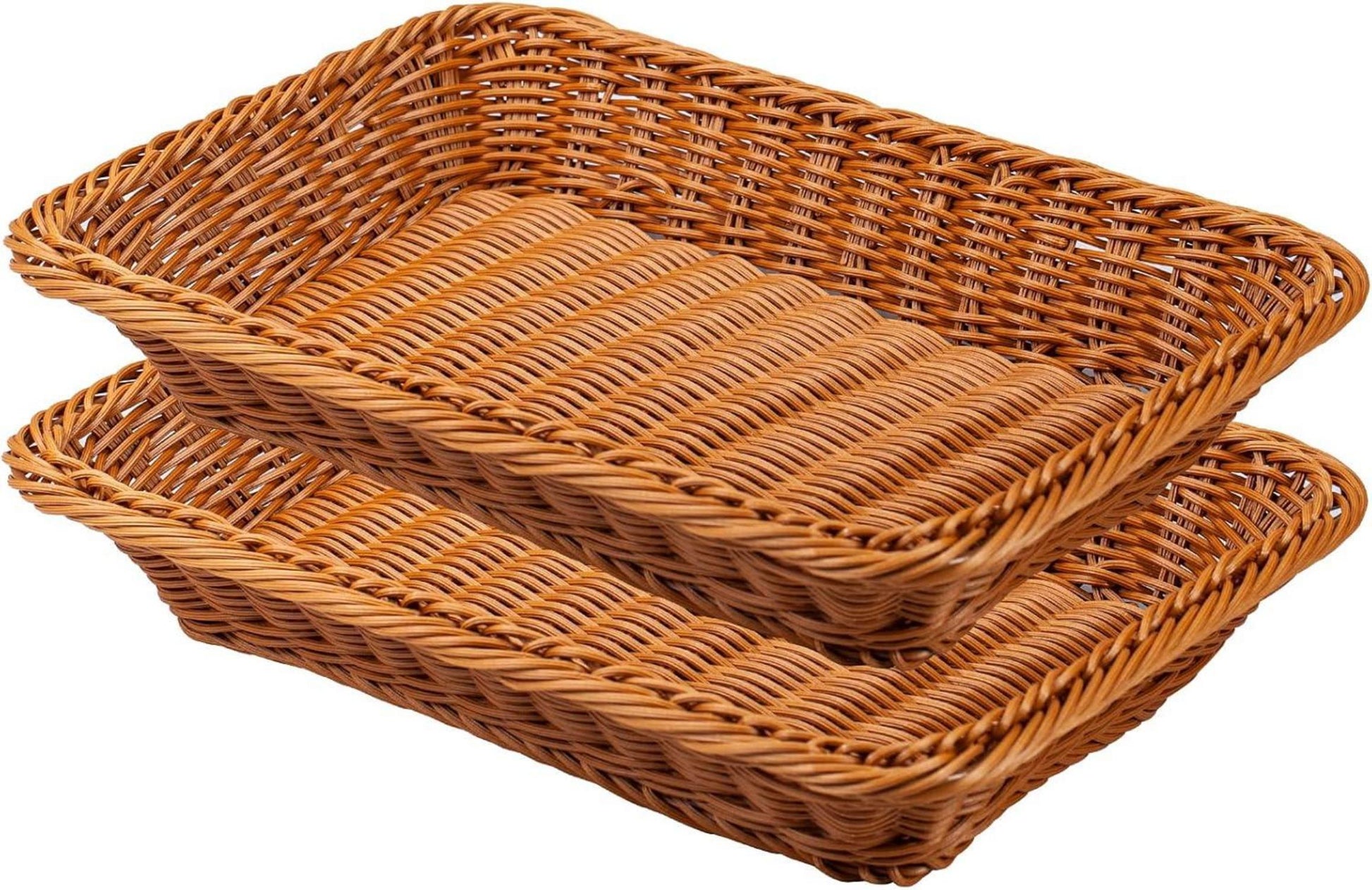 Geflochtene Brotkörbe 2er-Set 35x25x7 cm Polypropylen Braun