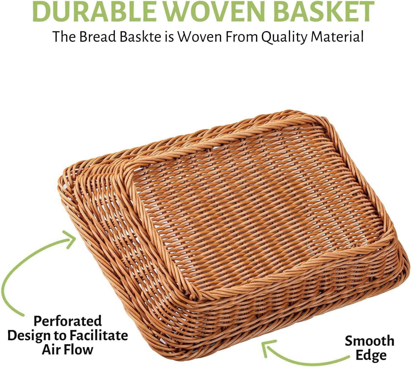 Geflochtene Brotkörbe 2er-Set 35x25x7 cm Polypropylen Braun