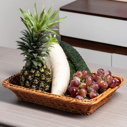 Geflochtene Brotkörbe 2er Set 35x25x7 cm Braun Polypropylen