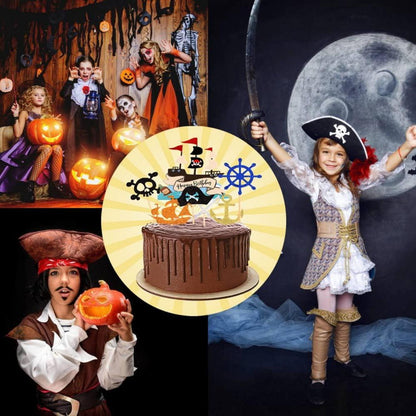 31-teiliges Piraten Tortendeko Set für Kindergeburtstag Piratenparty Muffin