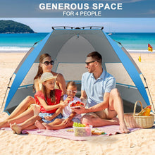 Strandmuschel UV-Schutz Pop-Up Zelt Belüftung 4 Personen