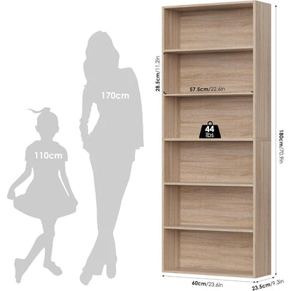 Holzregal 6 Fächer – Bücherregal & Aufbewahrungsregal