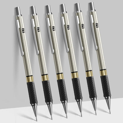 6 Stück 0,7mm Metall Druckbleistift Set HB Minen Radiergummi Zeichnen
