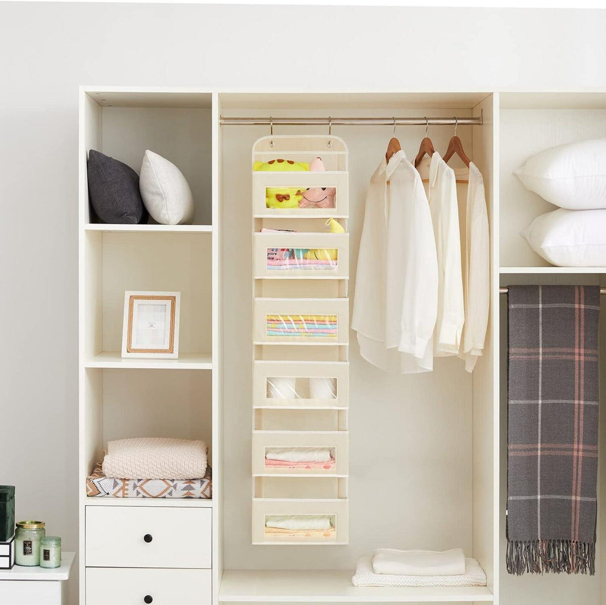 YOUDENOVA Hängeorganizer 6 Große Taschen Beige