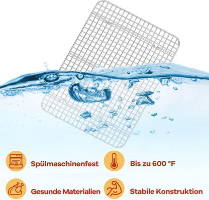 Edelstahl Abkühlgitter Set 2er-Set 39x28x2 cm Kuchengitter Metall