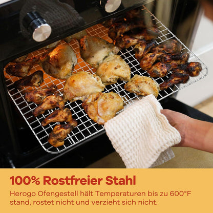 Großes Edelstahl Abkühlgitter Set 2er-Set 39x28x2 cm Backbleche Kuchen Kekse