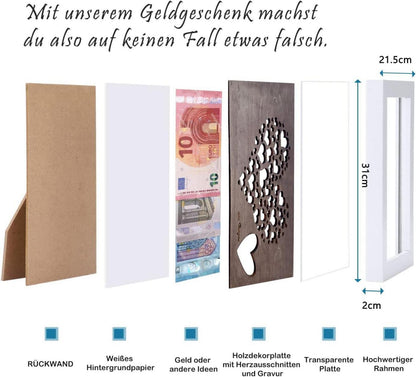 Kiilys Geldgeschenk Bilderrahmen Hochzeit Geburtstag Valentinstag