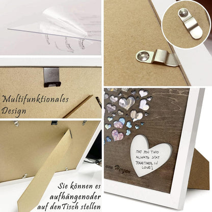 KIILYS Geldgeschenk Hochzeit Herzmotiv Bilderrahmen Personalisierung