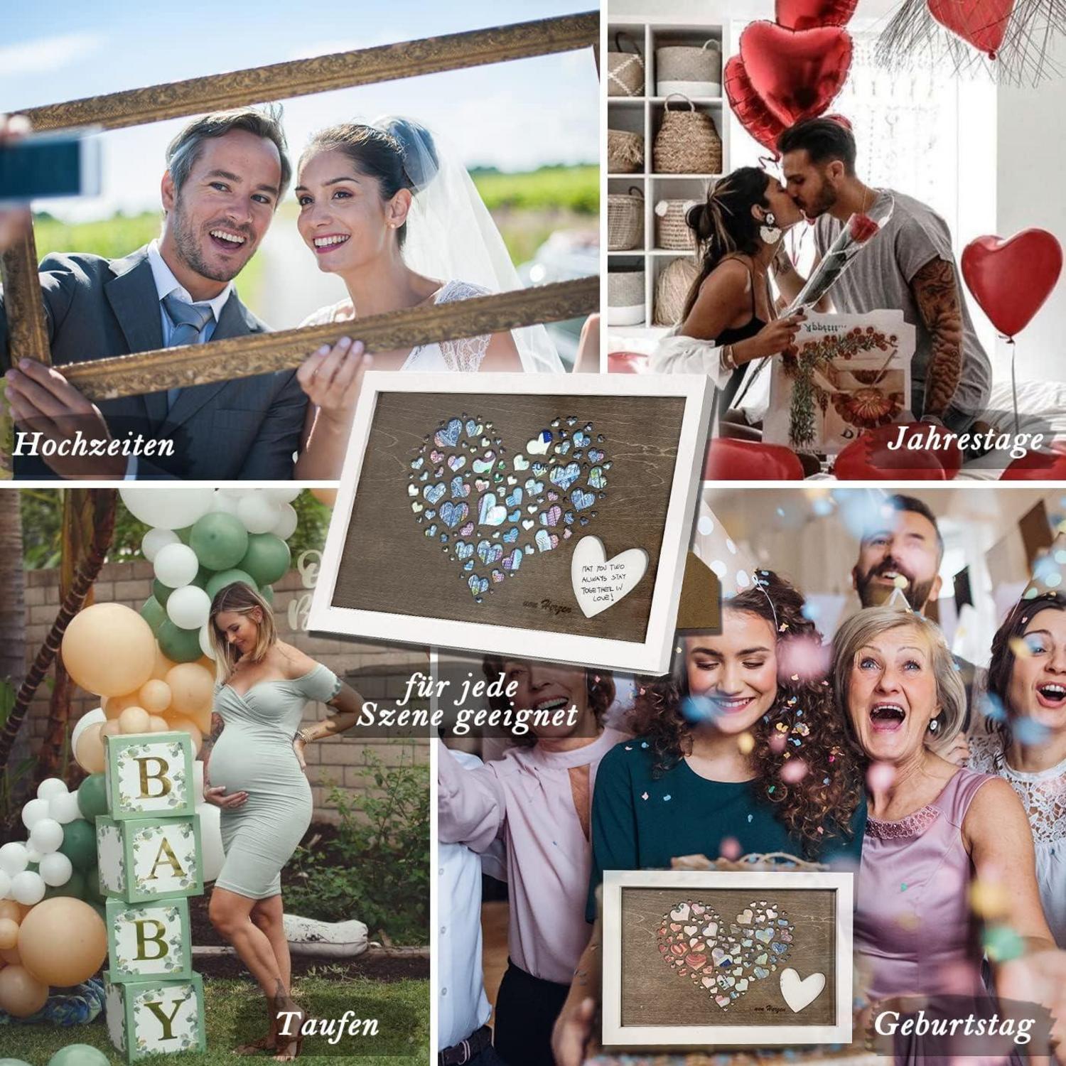 Geldgeschenk Hochzeit Herzmotiv Bilderrahmen