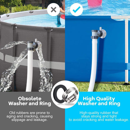 4er Set Poolschlauchadapter für Intex Pool, Ø 32/38mm - Grau