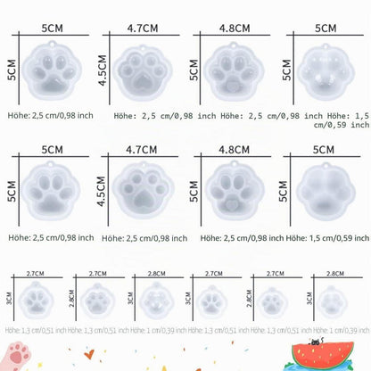 14x Katzenpfoten Epoxidharz Formen Set für Schmuck & DIY