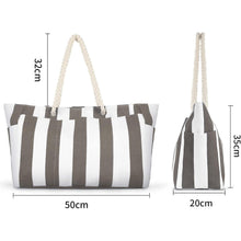 Lubardy Strandtasche XXL Blau-Weiß Streifen 35L mit