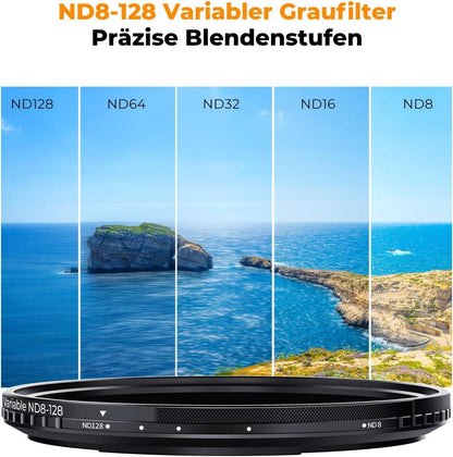 ND Filter 77mm Variabler Graufilter ND8-128 Magnetisch Magnetischer Objektivadapter