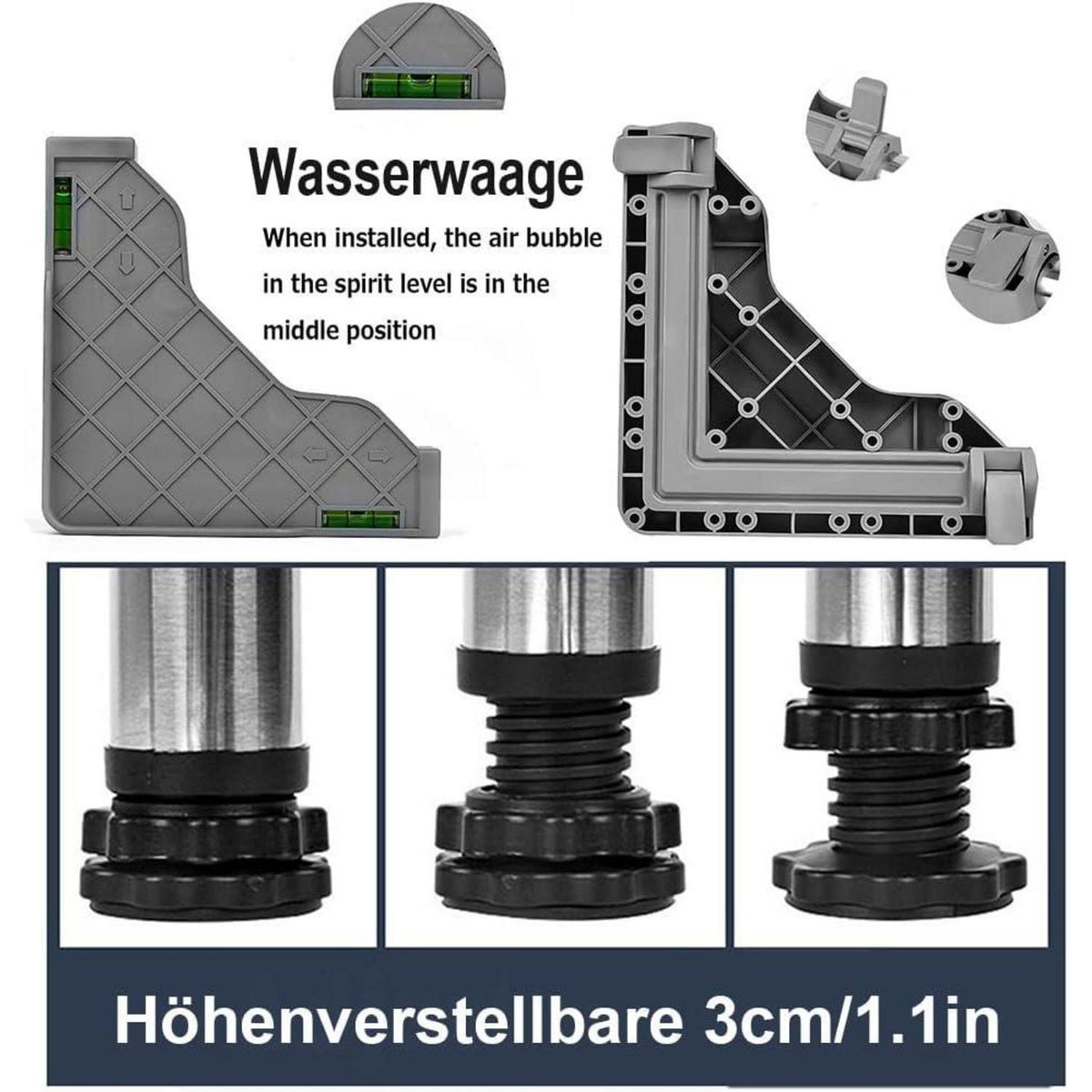 Verstellbarer Sockel für Waschmaschine, Kühlschrank & Trockner