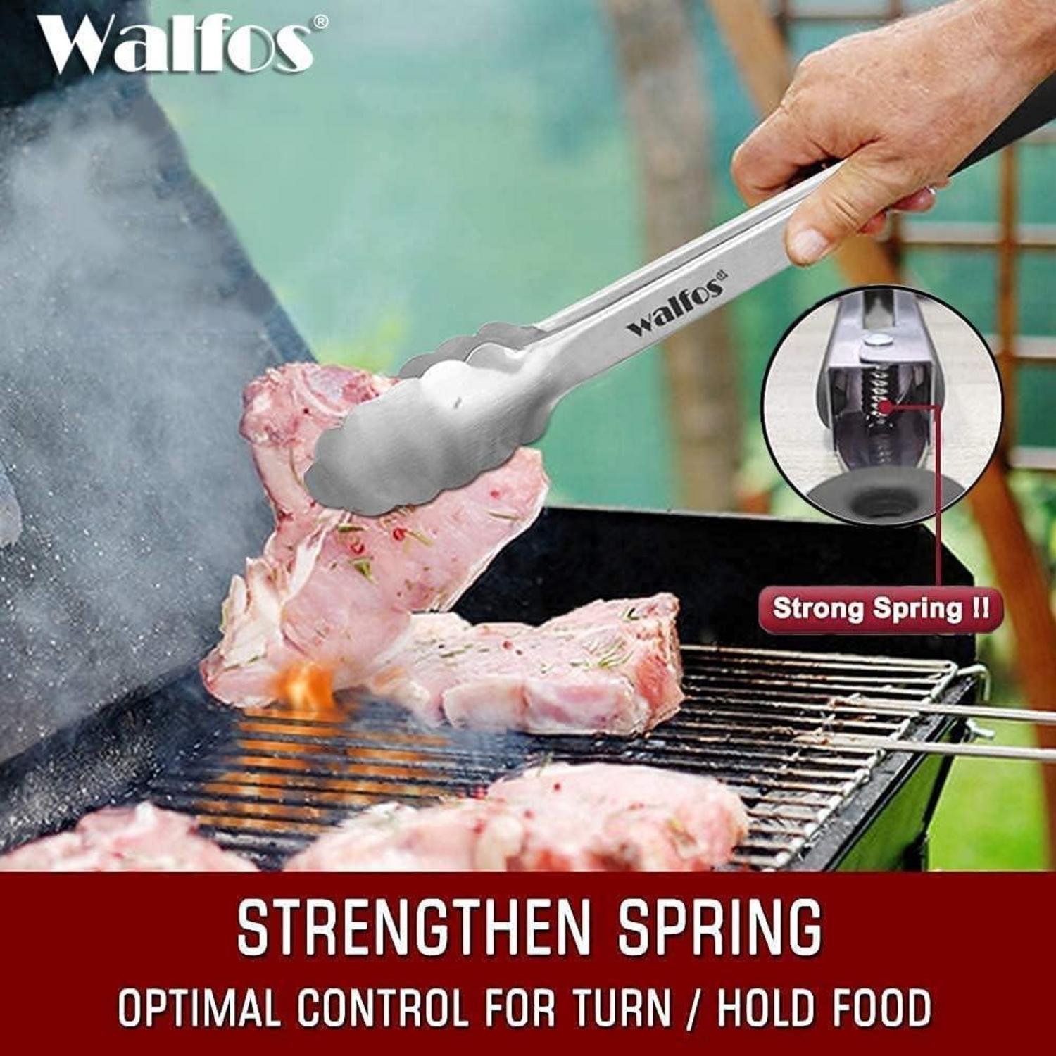 Grillzange Edelstahl hitzebeständiger Griff 30cm 43cm 2pcs