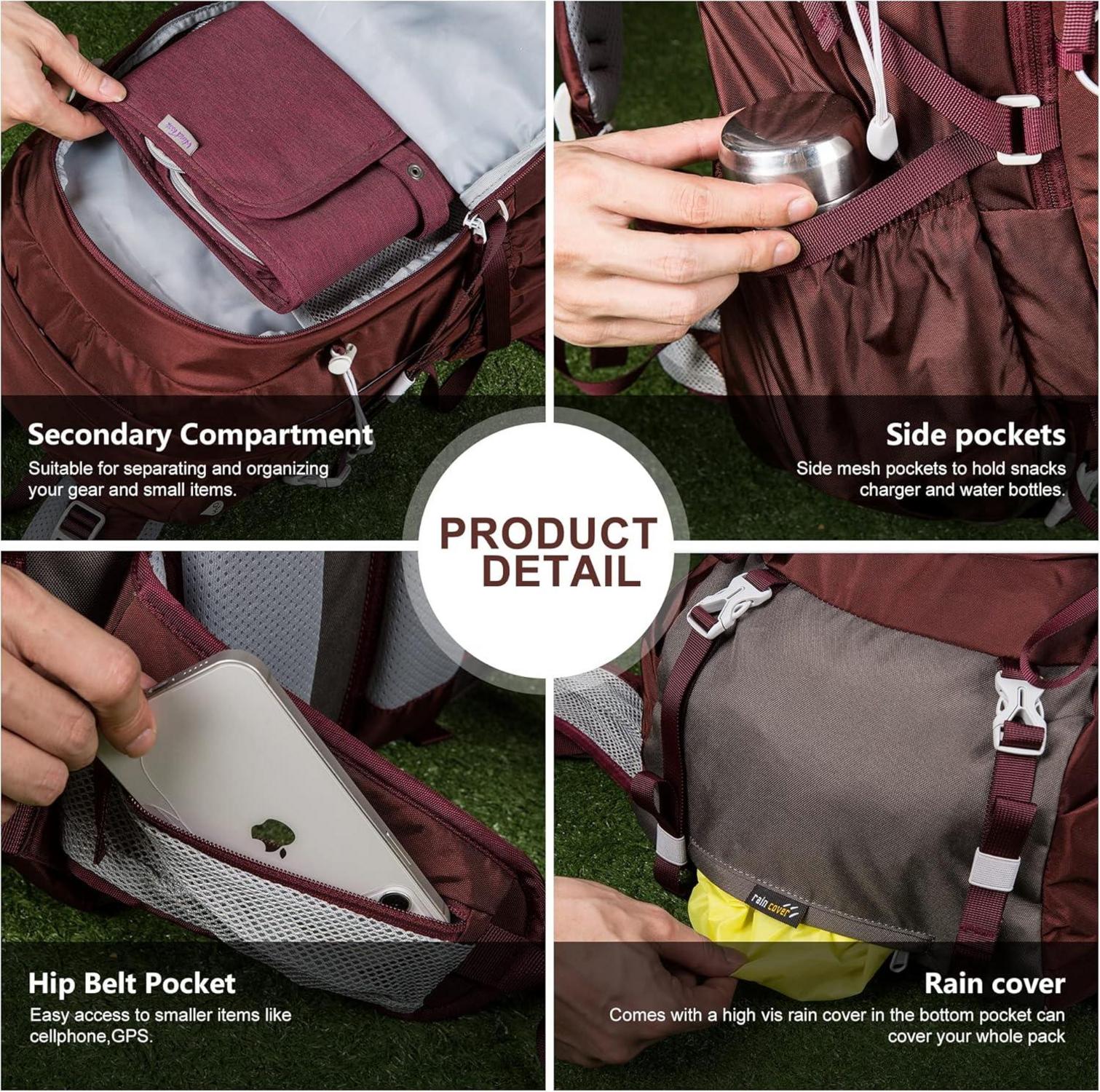 MOUNTAINTOP 40L Damen Wanderrucksack Multifunktionale Trekkingrucksack Outdoor